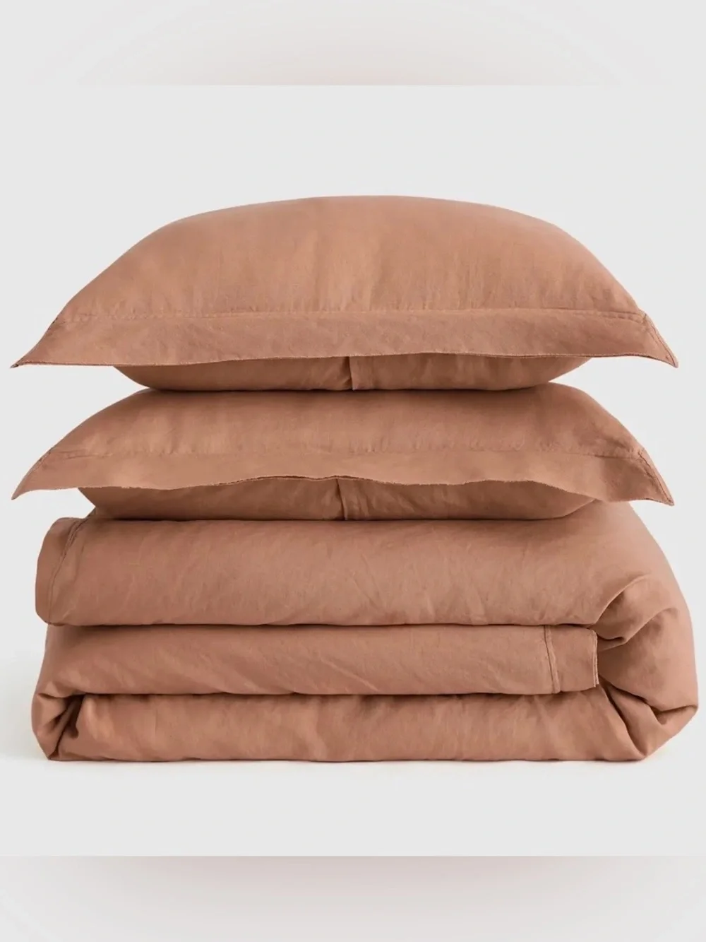 NWOT Quince European Linen 3 Pc Duvet Cover Set, King/Cal (Desert Sunset)